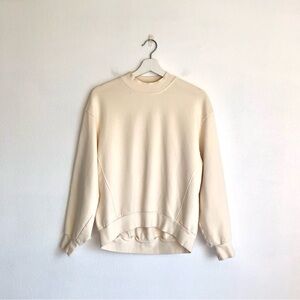 & Other Stories Cream / Off White High Neck French Terry Sweatshirt Size US 0